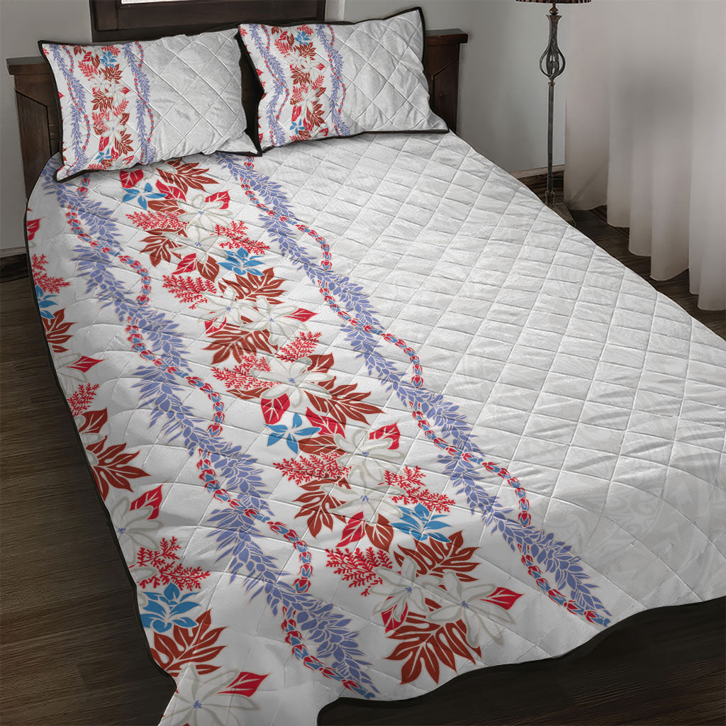 Monstera Tiare Plumeria Quilt Bed Set Red Polynesian Pattern LT01 Red - Polynesian Pride
