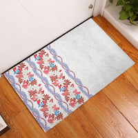 Monstera Tiare Plumeria Rubber Doormat Red Polynesian Pattern LT01 - Polynesian Pride