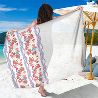 Monstera Tiare Plumeria Sarong Red Polynesian Pattern LT01 One Size 44 x 66 inches Red - Polynesian Pride