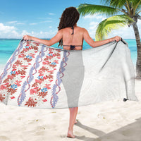 Monstera Tiare Plumeria Sarong Red Polynesian Pattern LT01 - Polynesian Pride