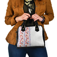 Monstera Tiare Plumeria Shoulder Handbag Red Polynesian Pattern LT01 - Polynesian Pride