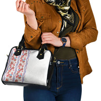 Monstera Tiare Plumeria Shoulder Handbag Red Polynesian Pattern LT01 - Polynesian Pride