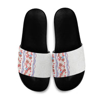Monstera Tiare Plumeria Slide Sandals Red Polynesian Pattern LT01 Red - Polynesian Pride