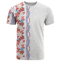 Monstera Tiare Plumeria T Shirt Red Polynesian Pattern LT01 Red - Polynesian Pride