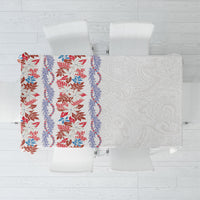 Monstera Tiare Plumeria Tablecloth Red Polynesian Pattern LT01 Red - Polynesian Pride