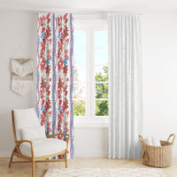 Monstera Tiare Plumeria Window Curtain Red Polynesian Pattern LT01 - Polynesian Pride