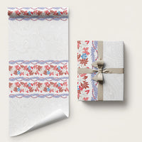 Monstera Tiare Plumeria Wrapping Paper Red Polynesian Pattern LT01 58" × 23" Red - Polynesian Pride