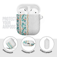 Monstera Tiare Plumeria AirPods Case Teal Polynesian Pattern LT01 - Polynesian Pride