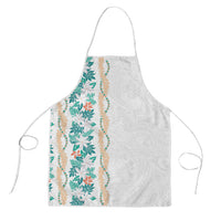 Monstera Tiare Plumeria Apron Teal Polynesian Pattern LT01 Teal - Polynesian Pride
