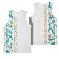 Monstera Tiare Plumeria Basketball Jersey Teal Polynesian Pattern LT01 - Polynesian Pride