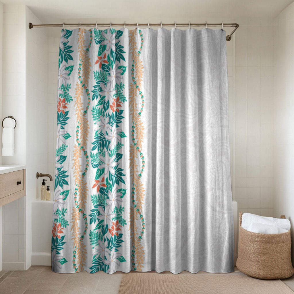 Monstera Tiare Plumeria Bathroom Set Teal Polynesian Pattern LT01 Shower Curtain Only Teal - Polynesian Pride