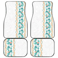 Monstera Tiare Plumeria Car Mats Teal Polynesian Pattern LT01 - Polynesian Pride