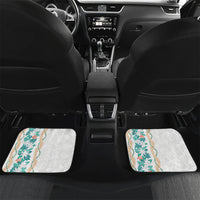 Monstera Tiare Plumeria Car Mats Teal Polynesian Pattern LT01 Set 2pcs - Back Teal - Polynesian Pride