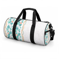 Monstera Tiare Plumeria Duffle Bag Teal Polynesian Pattern LT01 - Polynesian Pride