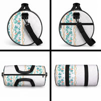 Monstera Tiare Plumeria Duffle Bag Teal Polynesian Pattern LT01 - Polynesian Pride