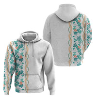 Monstera Tiare Plumeria Hoodie Teal Polynesian Pattern LT01 - Polynesian Pride
