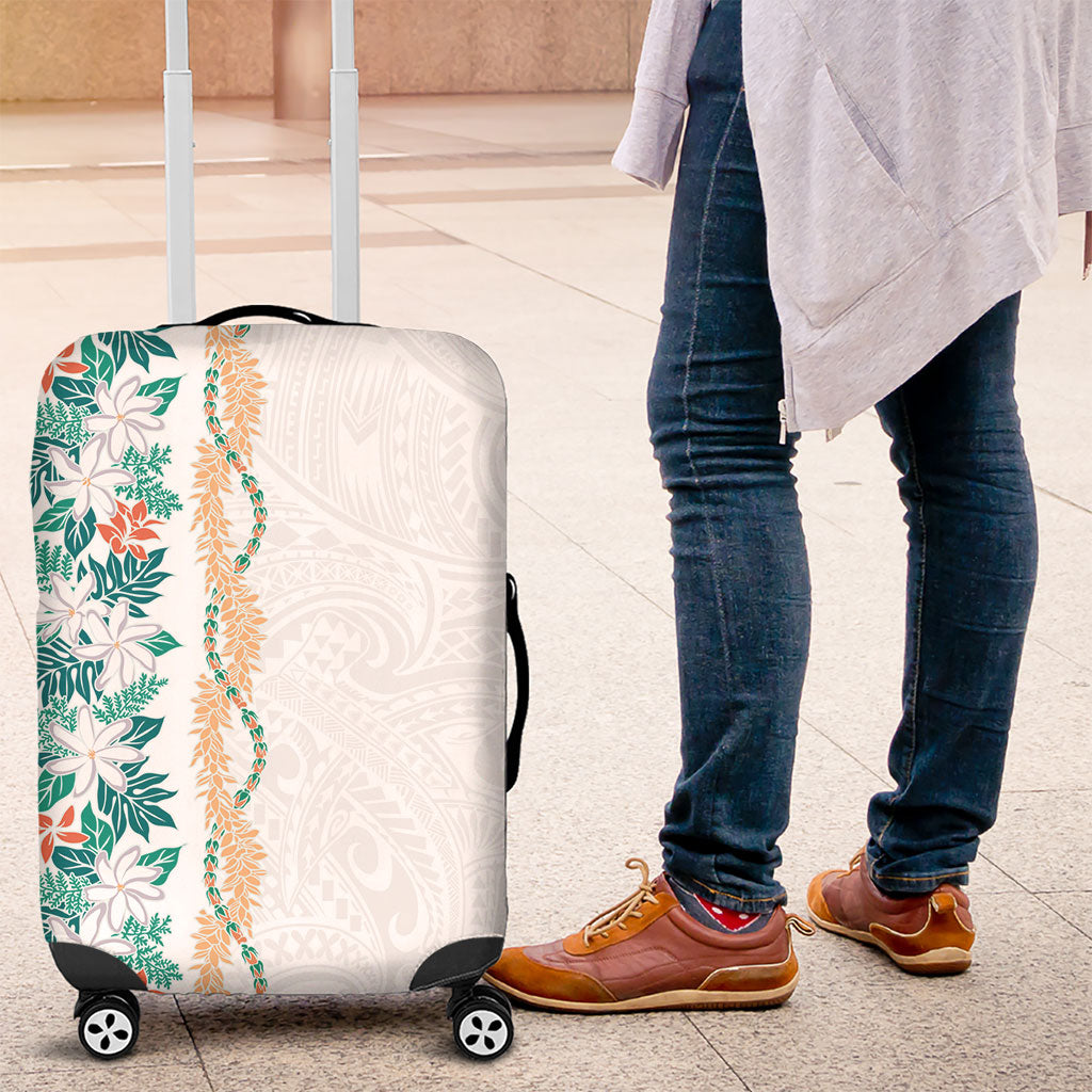 Monstera Tiare Plumeria Luggage Cover Teal Polynesian Pattern LT01 Teal - Polynesian Pride
