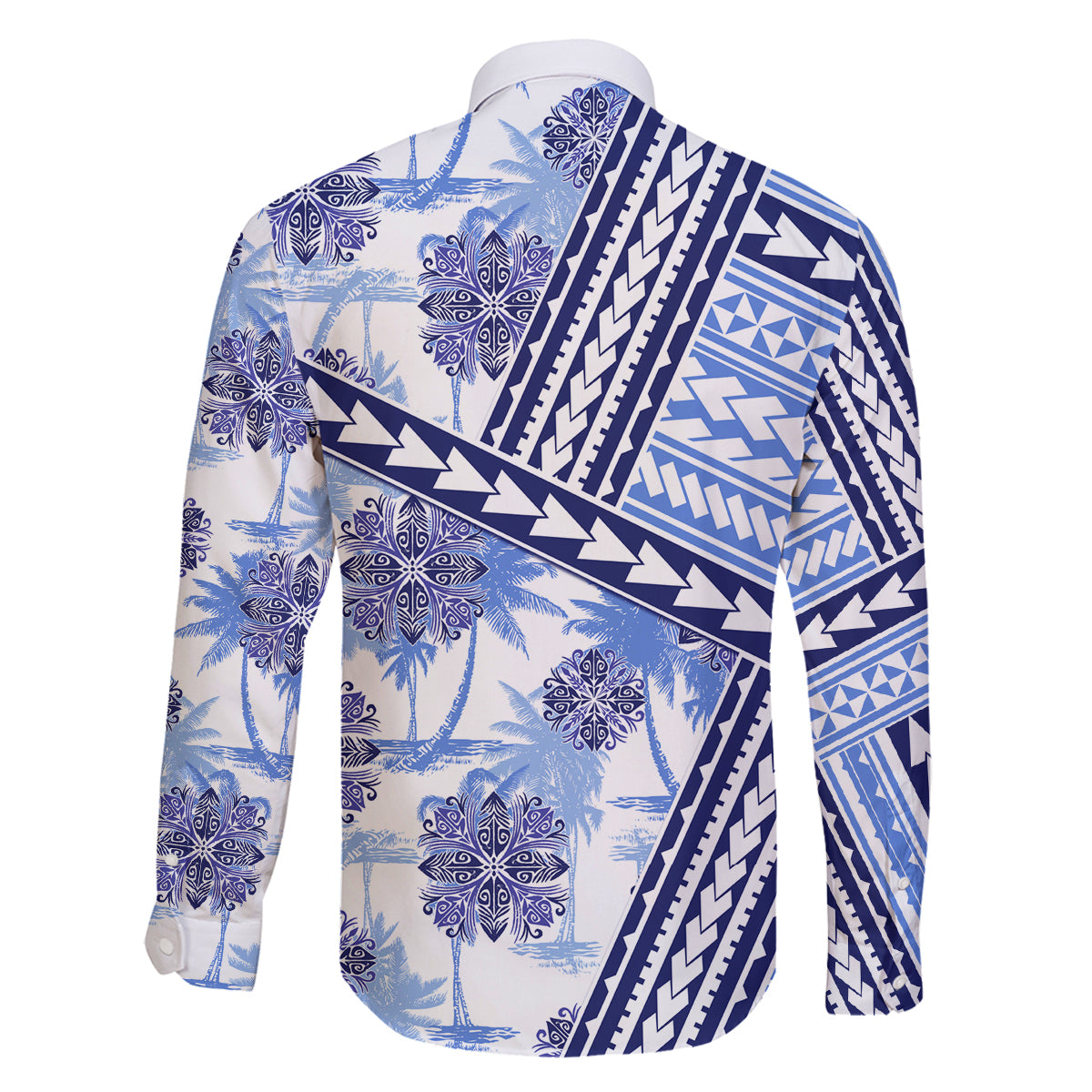 Hawaii Quilt Family Matching Puletasi Dress and Hawaiian Shirt Kakau Polynesian Pattern Blue Version LT01 - Polynesian Pride