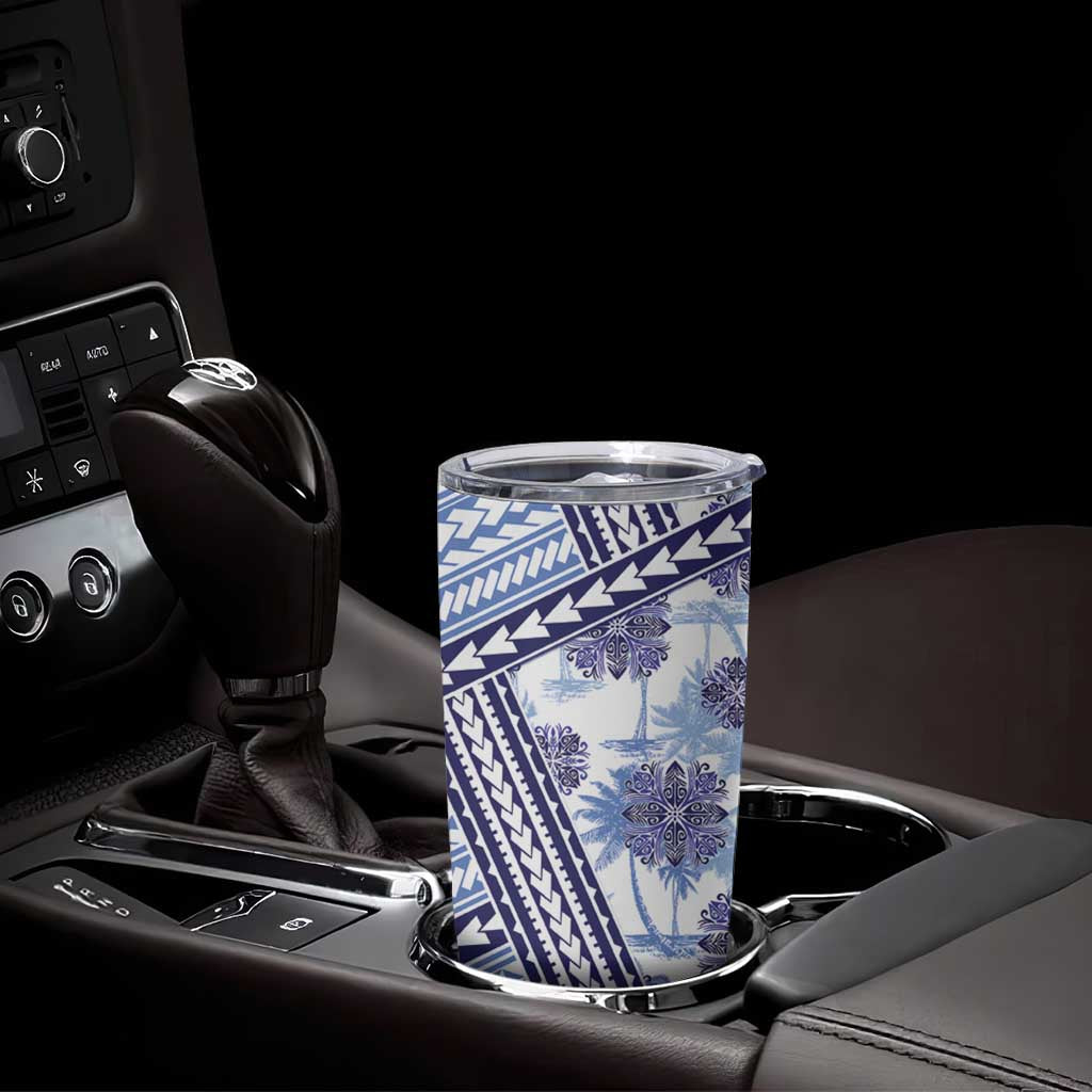 Hawaii Quilt Tumbler Cup Kakau Polynesian Pattern Blue Version LT01 - Polynesian Pride