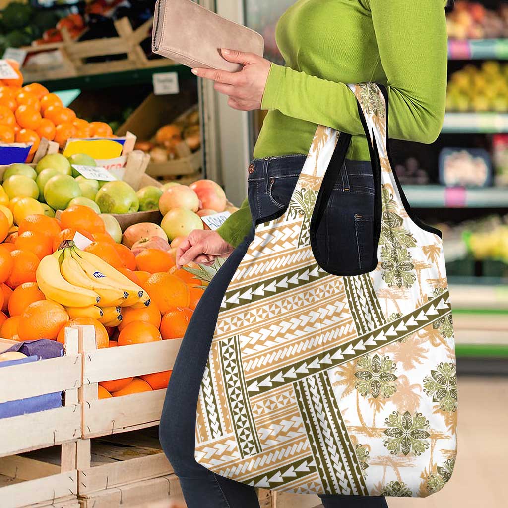 Hawaii Quilt Grocery Bag Kakau Polynesian Pattern Gold Version