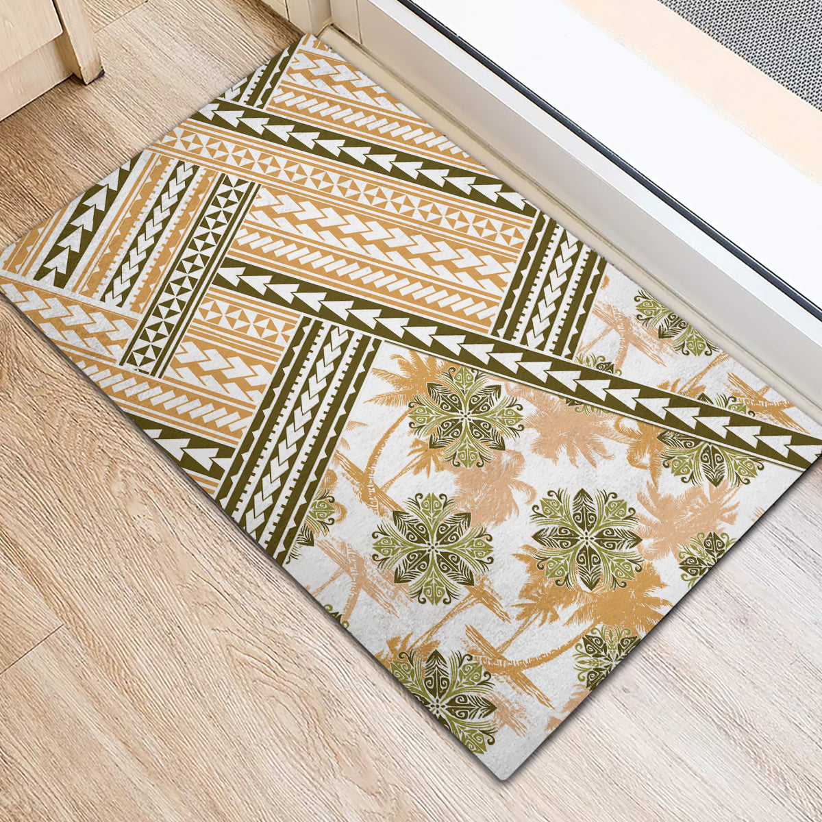 Hawaii Quilt Rubber Doormat Kakau Polynesian Pattern Gold Version LT01 - Polynesian Pride