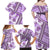 Hawaii Quilt Family Matching Off Shoulder Maxi Dress and Hawaiian Shirt Kakau Polynesian Pattern Lilac Version LT01 - Polynesian Pride