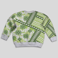 Hawaii Quilt Kid Ugly Christmas Sweater Kakau Polynesian Pattern Olive Green Version LT01 - Polynesian Pride