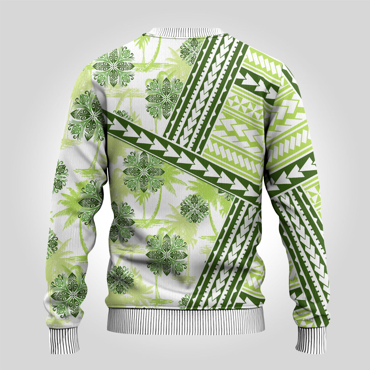 Hawaii Quilt Ugly Christmas Sweater Kakau Polynesian Pattern Olive Green Version LT01 - Polynesian Pride