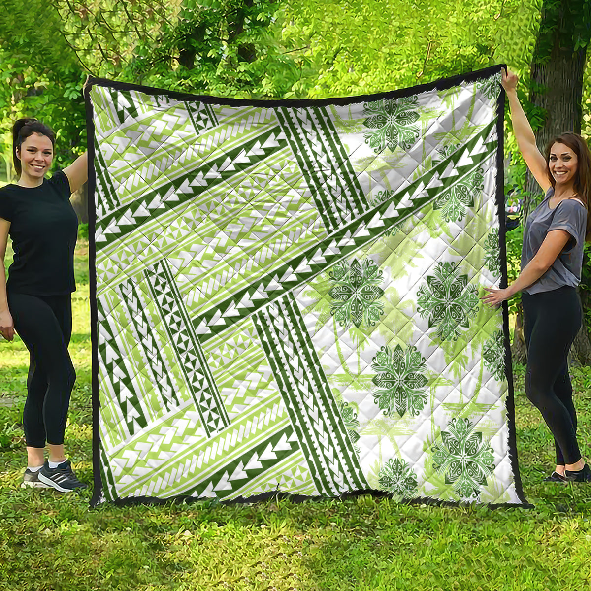 Hawaii Quilt Quilt Kakau Polynesian Pattern Olive Green Version LT01 - Polynesian Pride