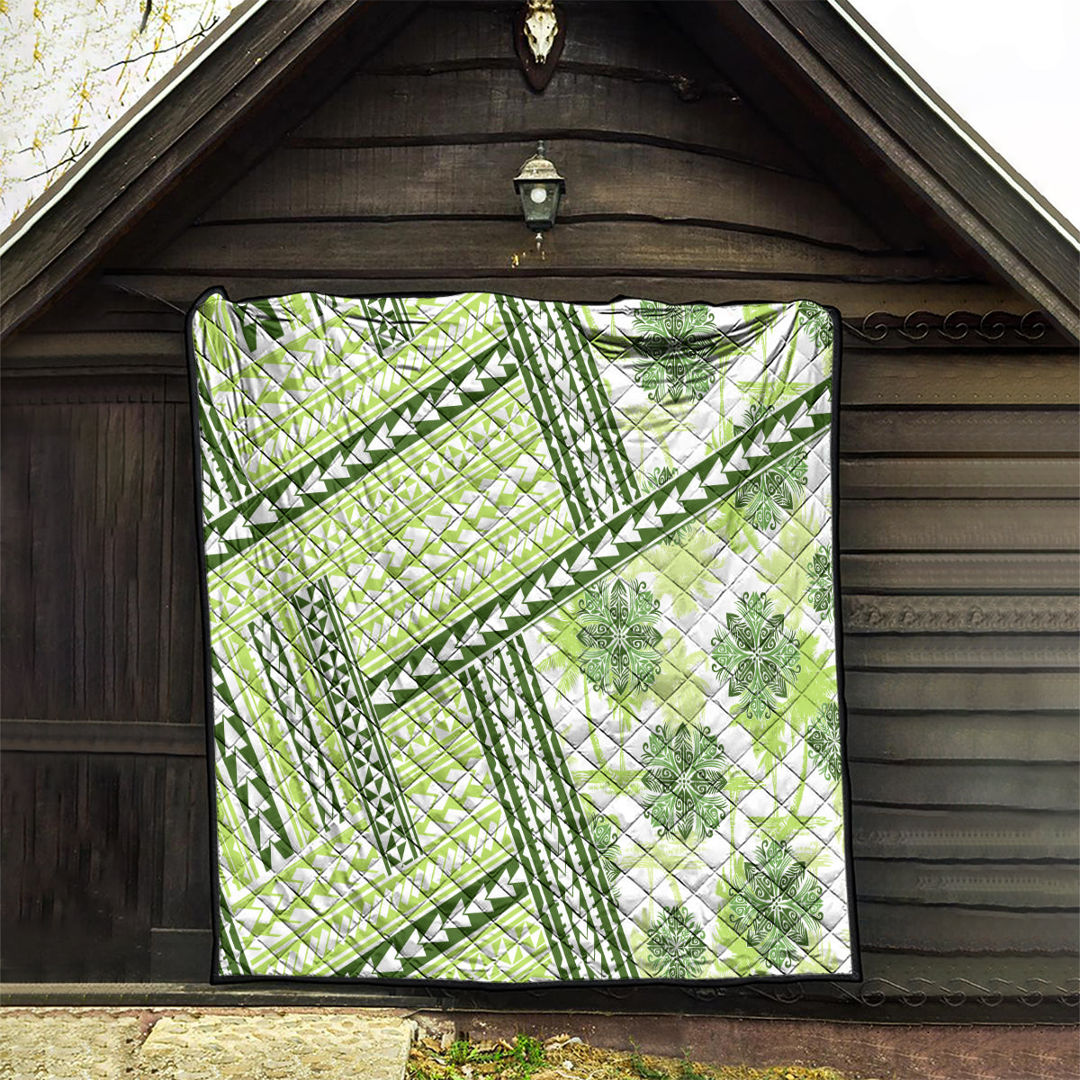 Hawaii Quilt Quilt Kakau Polynesian Pattern Olive Green Version LT01 - Polynesian Pride