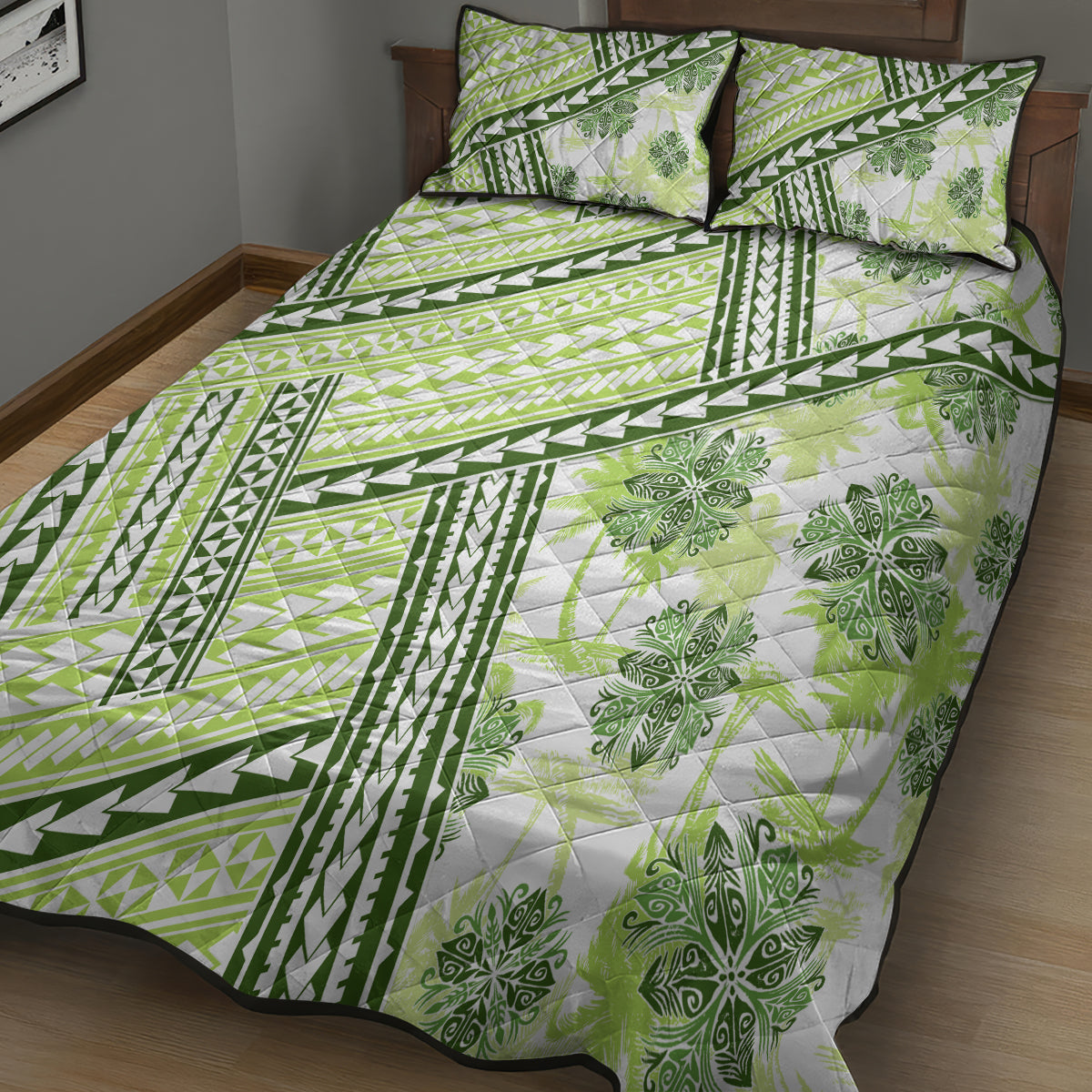 Hawaii Quilt Quilt Bed Set Kakau Polynesian Pattern Olive Green Version LT01 - Polynesian Pride