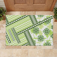 Hawaii Quilt Rubber Doormat Kakau Polynesian Pattern Olive Green Version LT01 - Polynesian Pride