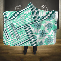 Hawaii Quilt Hooded Blanket Kakau Polynesian Pattern Teal Version LT01 One Size Teal - Polynesian Pride