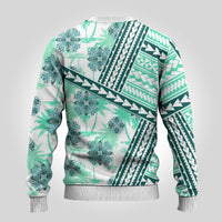 Hawaii Quilt Ugly Christmas Sweater Kakau Polynesian Pattern Teal Version LT01 - Polynesian Pride