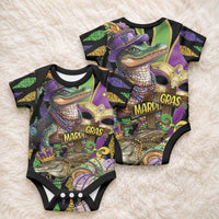 Mardi Gras Alligator Baby Onesie Fleur De Lis Glitter Style LT01 - Polynesian Pride