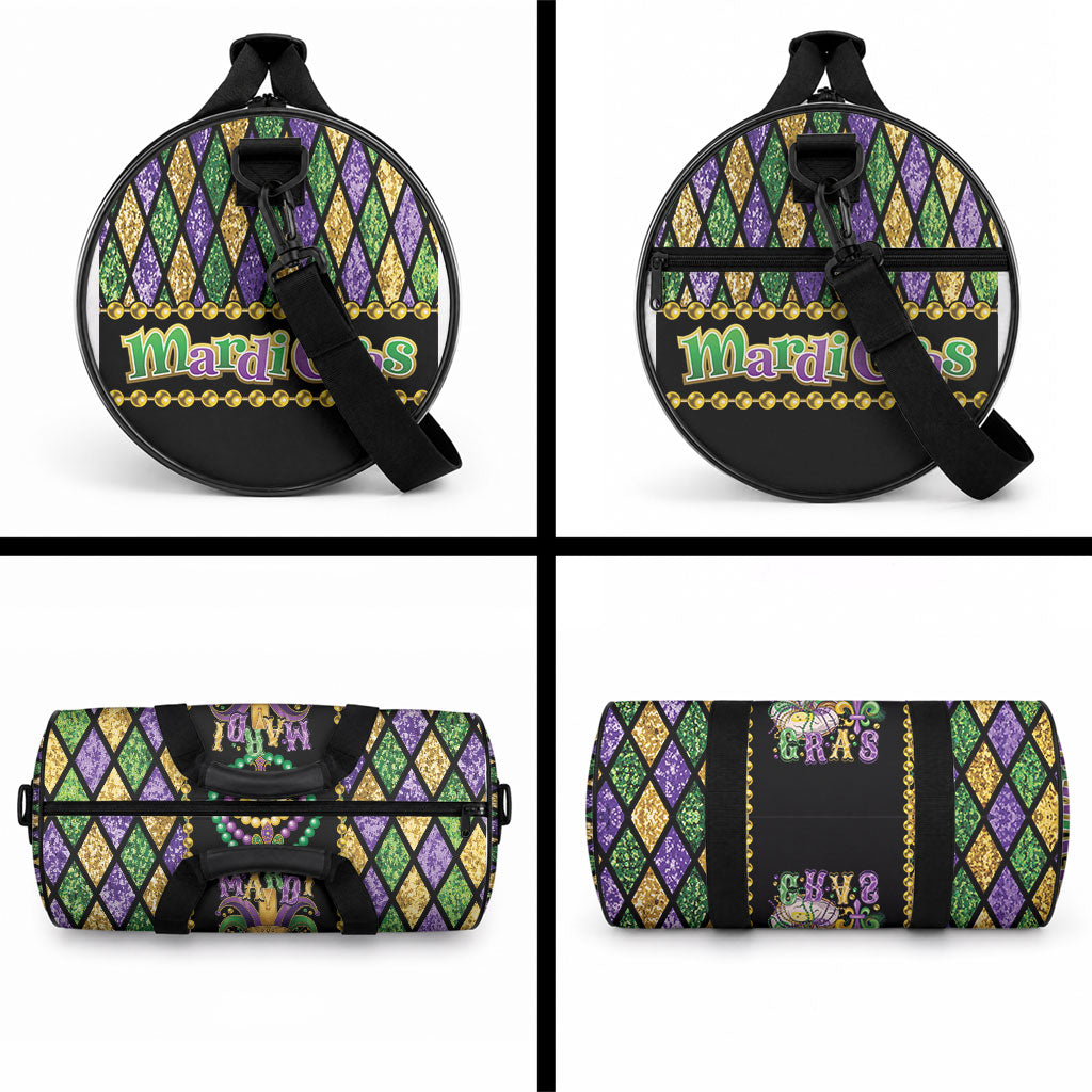 Mardi Gras Skull Duffle Bag Beads Fleur De Lis LT01 - Polynesian Pride