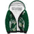 Polynesian Hawaiian Plumeria Tribal Pattern Sherpa Hoodie Green Version