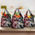 Polynesian Hawaiian Plumeria Tribal Pattern Grocery Bag Special Wine Red Version