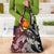 Polynesian Hawaiian Plumeria Tribal Pattern Grocery Bag Special Wine Red Version