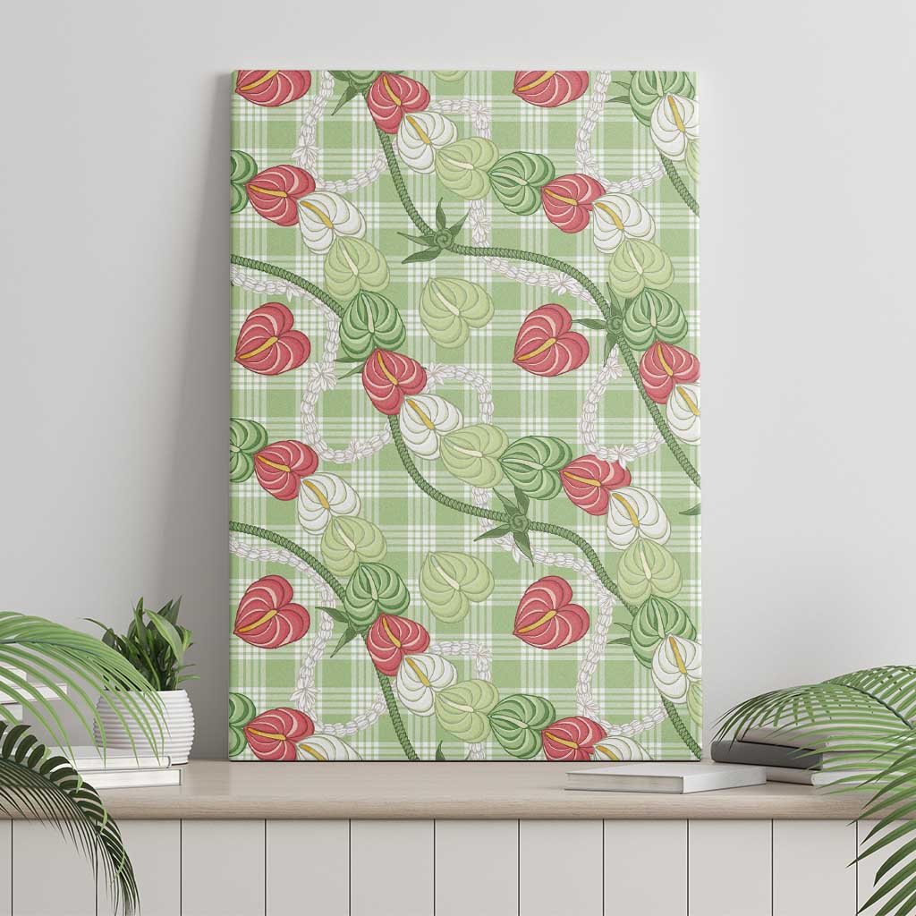 Anthurium Pikake Ti Leaf Palaka Canvas Wall Art Green Version
