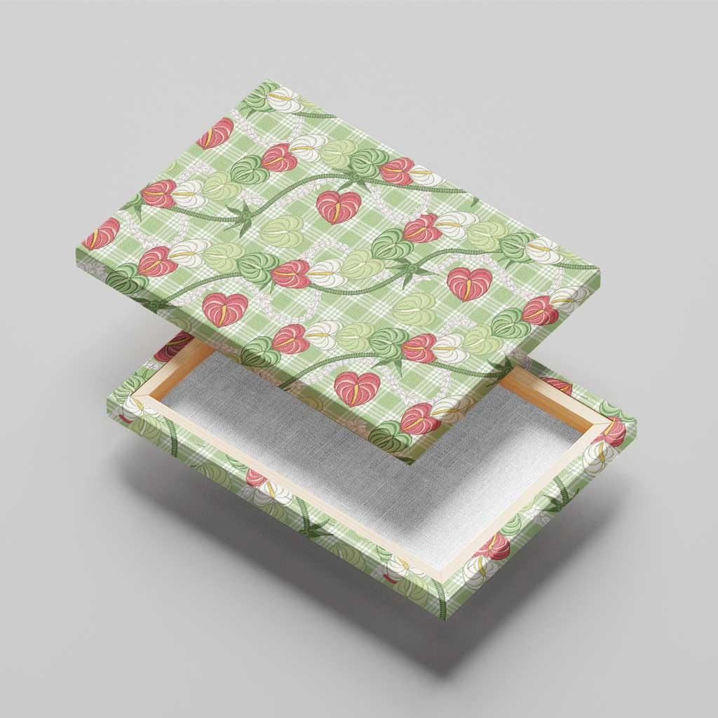Anthurium Pikake Ti Leaf Palaka Canvas Wall Art Green Version