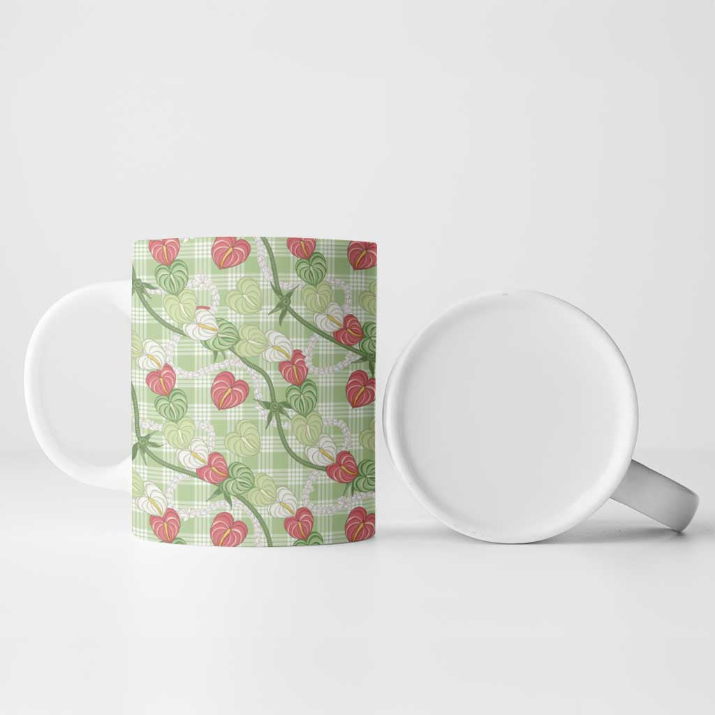 Anthurium Pikake Ti Leaf Palaka Ceramic Mug Green Version