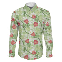 Anthurium Pikake Ti Leaf Palaka Family Matching Tank Maxi Dress and Hawaiian Shirt Green Version