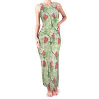 Anthurium Pikake Ti Leaf Palaka Family Matching Tank Maxi Dress and Hawaiian Shirt Green Version