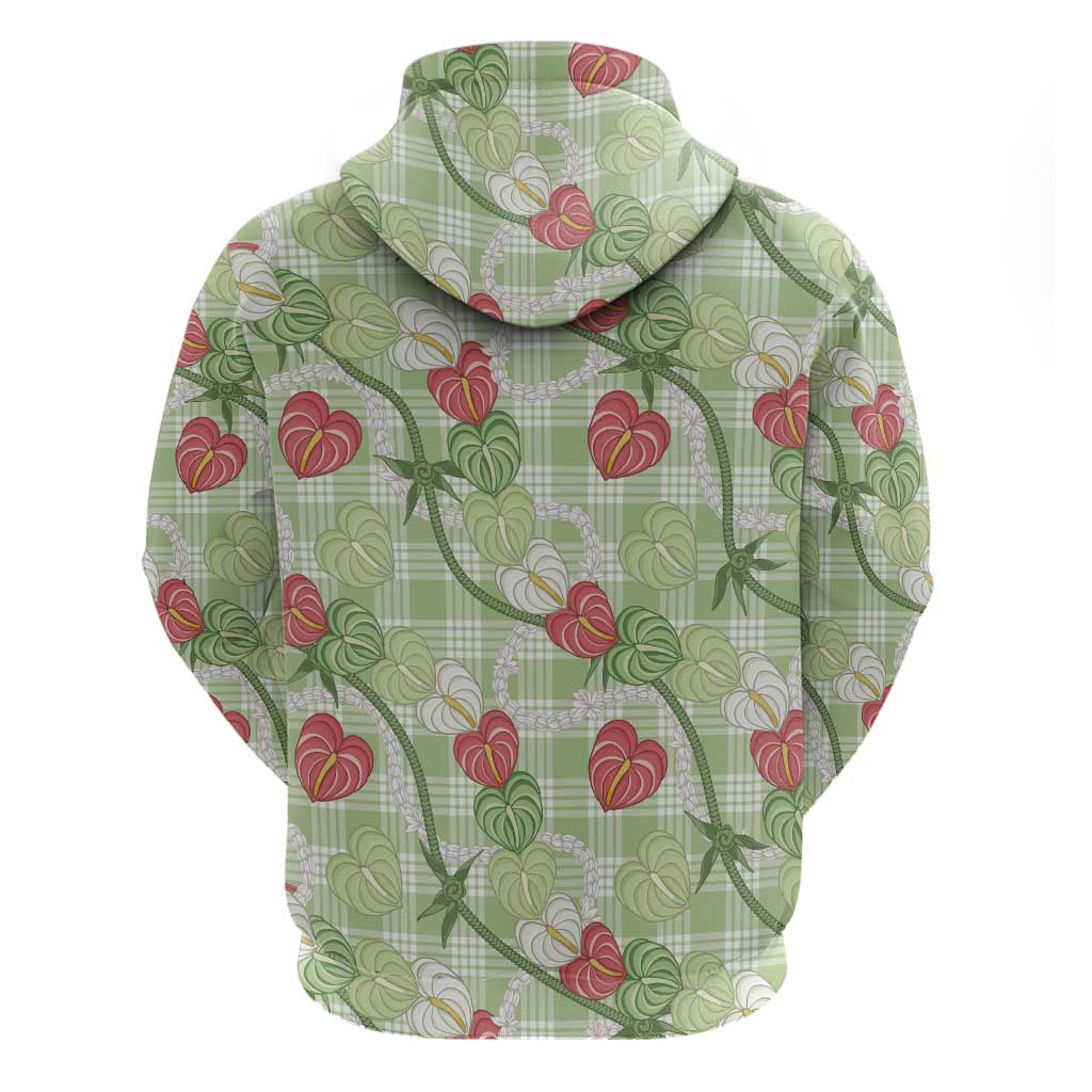 Anthurium Pikake Ti Leaf Palaka Hoodie Green Version