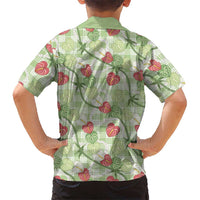 Anthurium Pikake Ti Leaf Palaka Kid Hawaiian Shirt Green Version