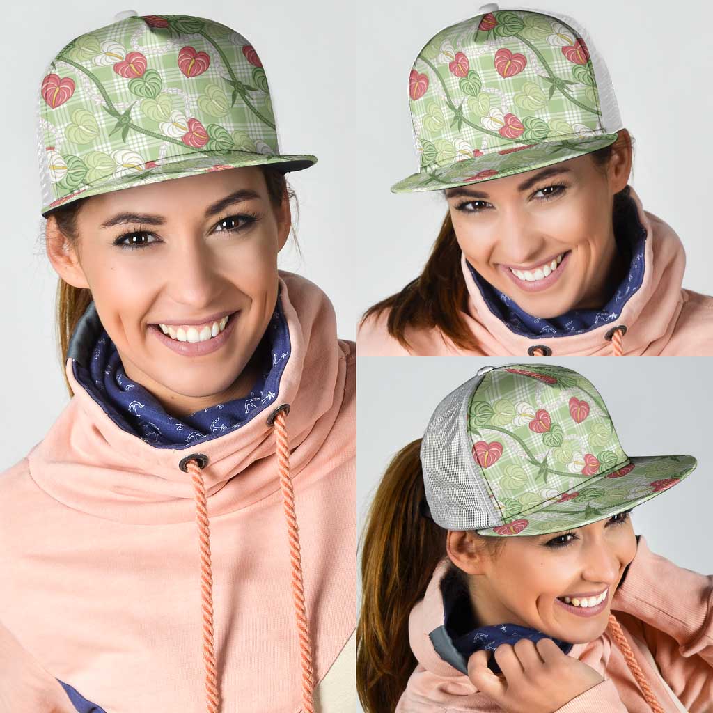 Anthurium Pikake Ti Leaf Palaka Mesh Trucker Cap Green Version