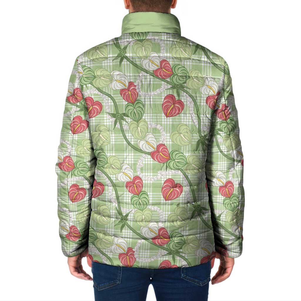 Anthurium Pikake Ti Leaf Palaka Padded Jacket Green Version