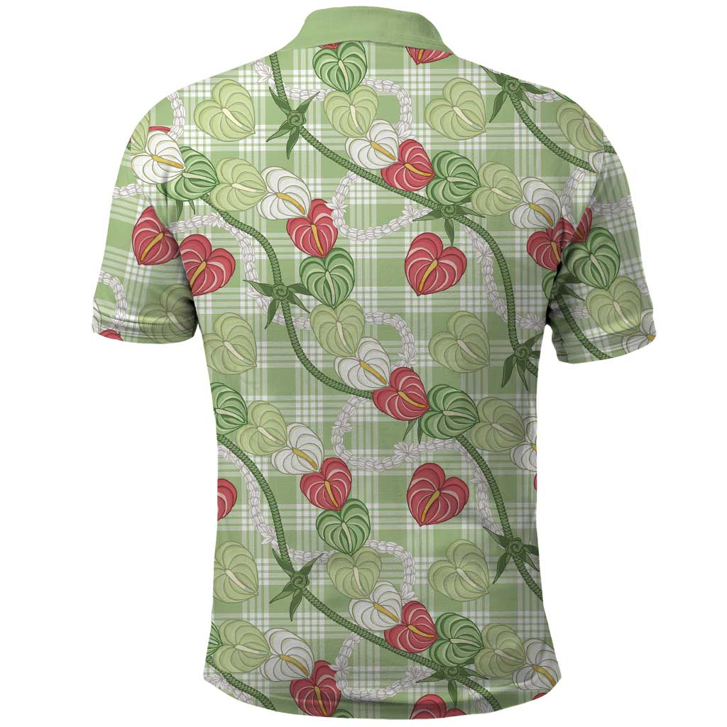 Anthurium Pikake Ti Leaf Palaka Polo Shirt Green Version