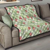 Anthurium Pikake Ti Leaf Palaka Quilt Green Version